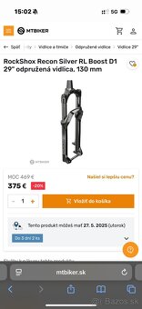 Predám RockShox Recon Silver RL Boost D1 29" odpružená vidl - 4