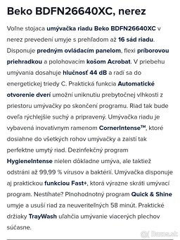 Umývačka riadu Beko - 4