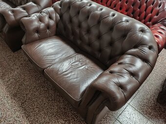 CHESTERFIELD ŠTÝL,KOŽENÁ SEDAČKA 3+2+1 - 4