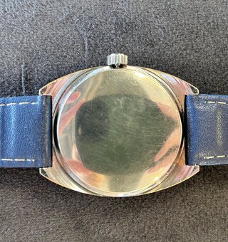 Československé mechanické vintage retro hodinky PRIM Modré - 4