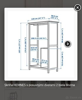 Šatníková skriňa hemnes - 4