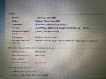 Notebook Lenovo A475 / AMD A12 / 8GB RAM / HDD / Windows 7 - 4