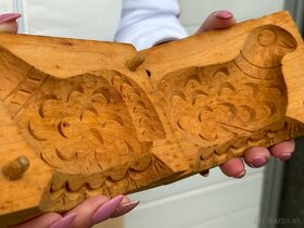 Starožitná dřevěná forma na máslo Beránek - 4