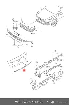Chrómová lišta na kufor - Vw Passat B7 sedan (362) - 4