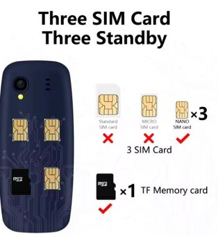 Nokia mobil miniaturne rozmery bluetooth 3x SIM - 4