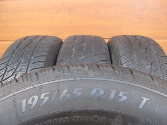 zimne pneumatiky 195/65 r15 matador+plechove disky 5x100r15 - 4