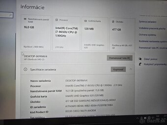 HP Elitebook 840 G5 s procesorom i7 16gb ram a 512gb ssd dis - 4