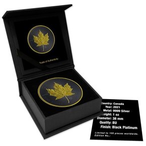 Investicne striebro mince minca Maple Leaf 100 ks svet - 4