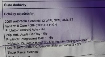 Autorádio s Bluetooth / Wi-Fi Android 12 - 4