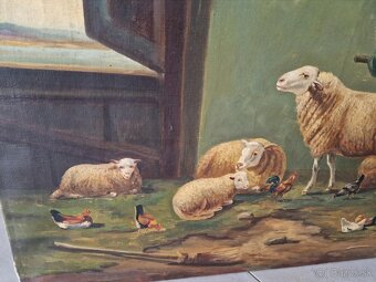 Obraz maľba na platne ovečky - 4