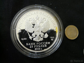 Ruské strieborné zberateľské mince - 3, 25 ruble - 4