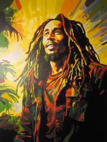 Ručne maľované obrazy akrylom - Bob Marley - 4