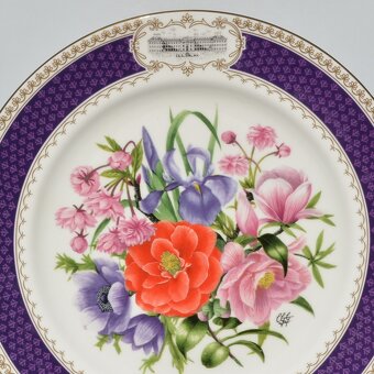 Krásne rozkvitnuté porcelánové taniere z Anglicka - 4