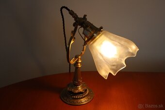 Starožitná nočná lampa mosadzná. - 4
