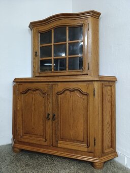 Rustikální příborník / rohová komoda + vitrína, masív - 4
