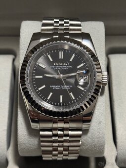 Seiko Custom Mod Watch Hodinky Datejust Black - 4