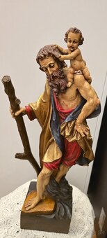 Socha sv. Krištofa s Ježiskom polychromia - 4