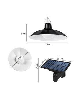 LED solárne svetlo s 2 lampami a diaľkovým ovládaním - 4
