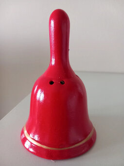 Starší vianočný zvonček, maľovaná keramika 12,5x8 cm - 4