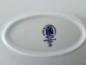 Porcelánová, značená, oválná misa - 4