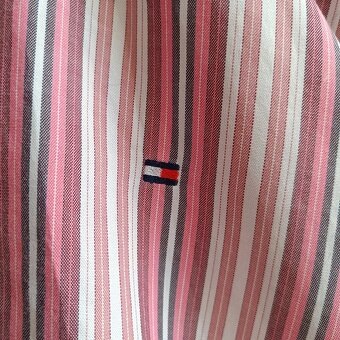 Tommy Hilfiger ružová pruhovaná košeľa s dlhým rukávom XL - 4
