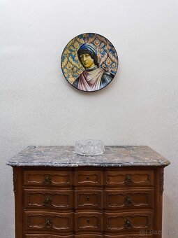 Obrí taliansky tanier s portrétom podľa Botticelliho 52 cm - 4