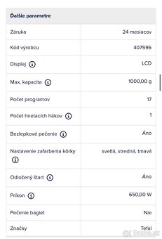 Domáca pekáreň TEFAL PF 220838 - 4