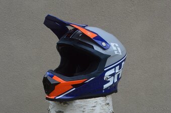 MX shot prilba sivá modro oranžová - 4