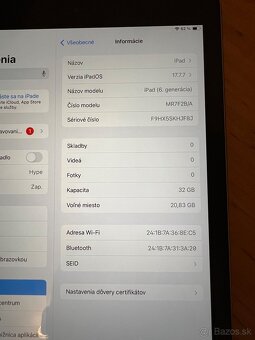 Pad 6. generácie 32 GB Wi-Fi – sivý, super stav - 4