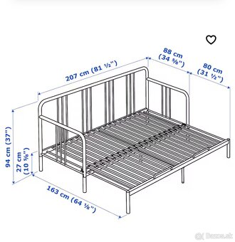 Rám rozkladacej postele IKEA FYRESDAL - 4