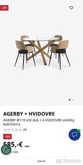 Jedálenský stôl 120 cm okrúhly + 4 stoličky - 4