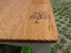 Masívny stôl v rustikálnom štýle - dub, javor - 4