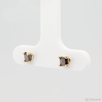 Zlaté napichovacie náušnice s FANCY diamantmi - 4