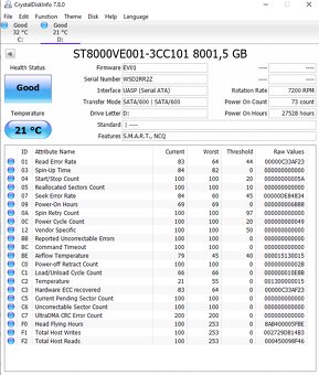 Predám 3ks HDD Seagate SkyHawk AI Kapacita: 8 TB - 4