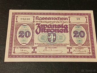 Predám 20 Kronen 1918 Wien VF+ - 4