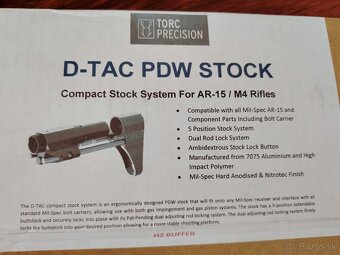 AR15 pažba - D-TAC PDW stock (H1 a H2) - 4