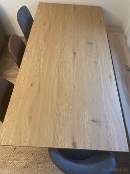 Jedálenský stôl 95x200 farba teplého duba/čierna - 4