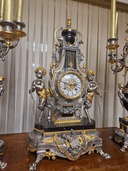 Krasne Talianske hodiny ,čierny mramor-bronz - 4