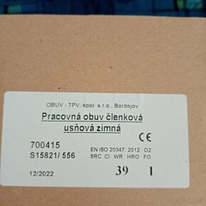 pracovná obuv zimná č.39 - 4