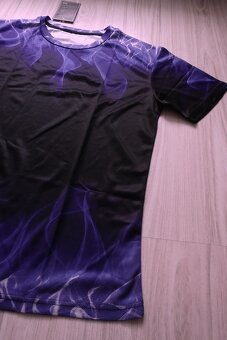 Elastické čierno fialové tričko, v. M/L/XL - 4
