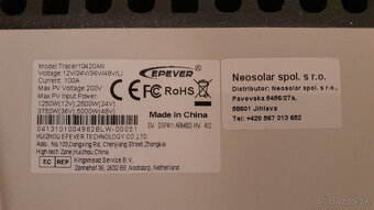 Predám solárny regulátor MPPT EPever 200VDC/100A 10420AN - 4