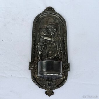 Nádherná starožitná kropenka s Pannou Marii - 4