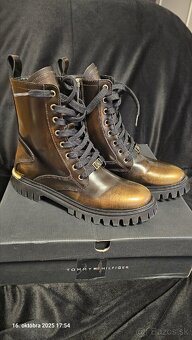Tommy Hilfiger Nove Clenkove cizmy prava koza - 4