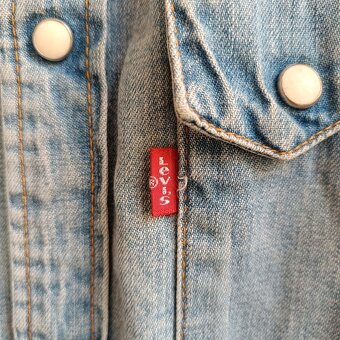 Vintage Levis modrá džínsová košeľa riflová košeľa L - 4