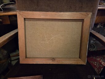 Olejomaľba „Voz so senom“ – Karl Wilhelm Bergmüller - 4