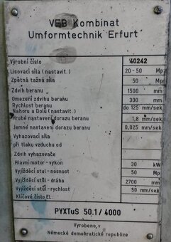Hydraulický tušírovací lis ERFURT - 4
