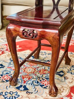 Čínske vyrezávané stolíky – pár - 4