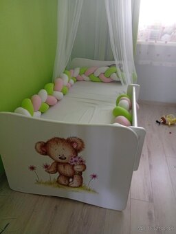 Postel s uloznym priestorom, madracom, bocnicou - 4