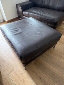 kožená sedačka s taburetkou IKEA - 4