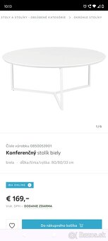 Konferenčný stolík biely - 4